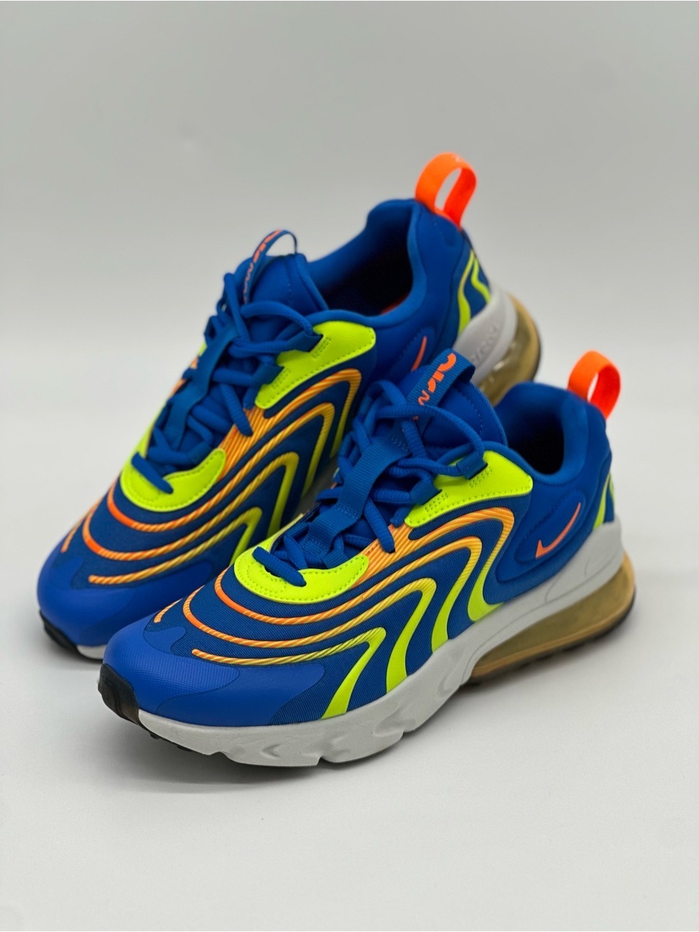 Nike Kids Blue Neon Green Orange Air Max Style Sneakers